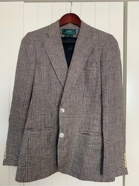 Lauren Ralph Lauren Black & White Glen Plaid Sport Coat